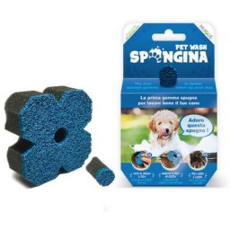 Mugue Spongina Pet Wash Éponge de lavage pour chien - L 10 x l 9,5 x H 4,5 cm