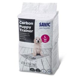 50 tapis absorbants Savic Puppy Trainer avec charbon actif taille L: L60xl45 cm, pour chiot