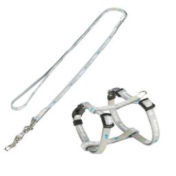 Harnais Trixie Junior avec laisse pour chiot - 23-34 cm/8 mm, 200 cm, gris clair