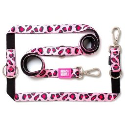Laisse multifonctions Max & Molly Leopard Pink pour chien - taille L : L 200 x l 2,5 cm
