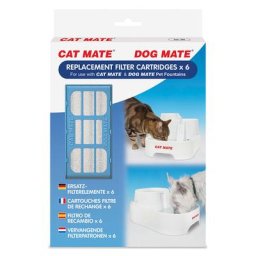 6 filtres de rechange - pour la fontaine à eau Cat Mate 2L - pour chat