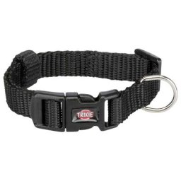 Collier Trixie Premium noir pour chien - taille S : tour de cou 25-40 cm x l 1,5 cm