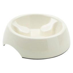 lot de 2 gamelles anti-glouton Savic, ivoire pour chien et chat - capacité 400mL, 18 cm de diamètre