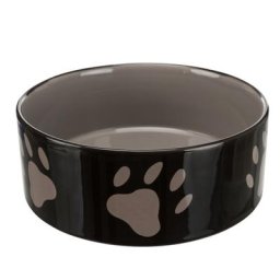 Gamelle Trixie 1,4L en céramique, motif d'empreintes de pattes pour chien et chat - d20 cm