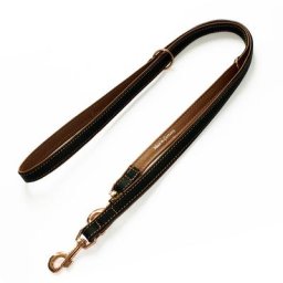 Laisse réglable et doublée Heim Rosé, noir/marron - L 200 x l 1,8 cm