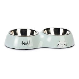Gamelle double Karlie Rana - capacité : 2x200 mL - pour chat