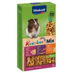 3 x 3 friandises Vitakraft Trio-Mix Crackers pour cochon d'Inde (miel, raisin, fruits)