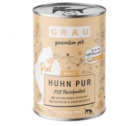 12x 400g GRAU nourriture pour chien poulet pur avec huile de lin humide