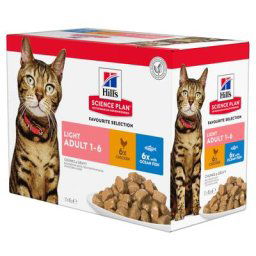 12x85g Adult Light poulet Hill's Science Plan - Nourriture pour Chat