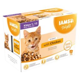 IAMS Delights Kitten 48 x 85 poulet en sauce - Pâtée pour chat
