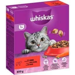Whiskas 1 +, bœuf pour chat - 2 x 800 g