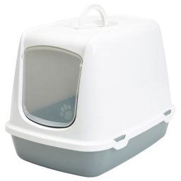 Maison de toilette Savic Oscar blanc/gris clair pour chat