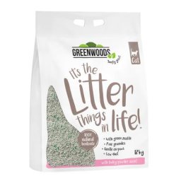 12kg Litière en argile naturelle et zéolite Greenwoods pour chat