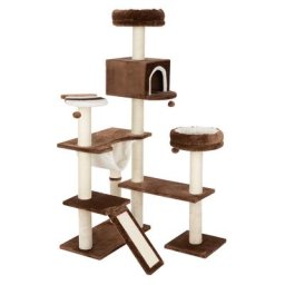 Arbre à chat Maison en pain d'épice avec échelle marron foncé