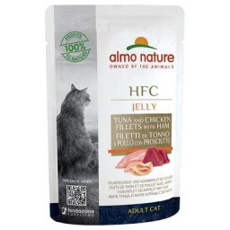 6x55g Almo Nature HFC Jelly thon, poulet, jambon - Pâtée pour chat