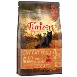 Pack transition chaton: 2,5kg Croquettes Purizon Kitten sans céréales + 2,5kg Adult sanglier