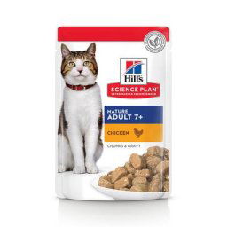 24x85g Mature Adult 7+ poulet Hill's Science Plan - Sachet pour chat