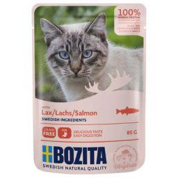 12x85g Bozita Bouchées en sauce saumon - Sachet pour chat