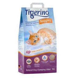 2x14L Litière Tigerino Nuggies, senteur talc - pour chat