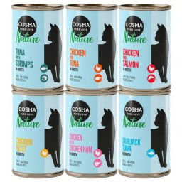 6x140g Cosma Nature 6 saveurs adulte - Pâtée pour chat