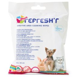 6x20 Lingettes désinfectantes Refresh'r Sensitive Savic - Désinfectants et détachants pour Chat