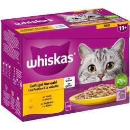12x85g Whiskas Senior Senior 11+ Sélection de volaille en gelée - Pâtée pour chat