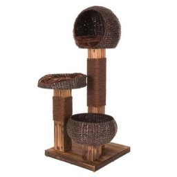 Arbre à chat Burned Wood - marron + support de fixation universel