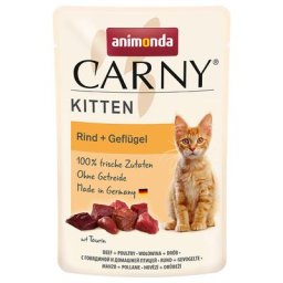 24x85g Kitten bœuf, volailles Animonda Carny - Pâtée pour chat