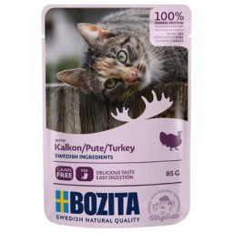 12x85g Bozita Bouchées en sauce dinde - Sachet pour chat