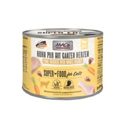 12x200g MAC's pur poulet, cœurs de volaille entiers - Pâtée pour chat