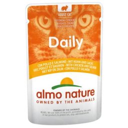 12x70g poulet / saumon Almo Nature Daily Menu - Nourriture pour Chat