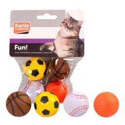 4 balles en caoutchouc Karlie pour chat