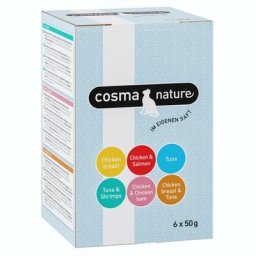 12x50g Cosma Nature lot 6 variétés - Pâtée pour chat