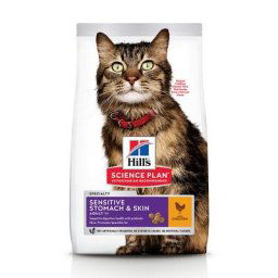 2x7kg Adult 1+ Sensitive Stomach & Skin poulet pour chat Hill's Science Plan