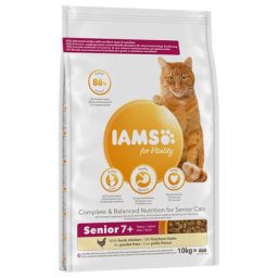 10kg IAMS for Vitality Senior poulet - Croquettes pour chat