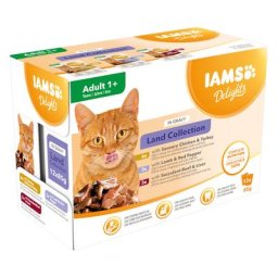 24x85g IAMS Delights Adult en sauce lot mixte Terre - Pâtée pour chat