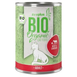 6x400g zooplus Bio bœuf, poulet - Pâtée pour chat