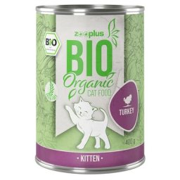 6x400g zooplus Bio Kitten dinde, carottes - Pâtée pour chat