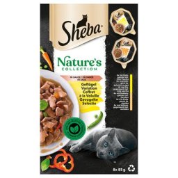 32x85g Sheba Nature's Collection en sauce, coffret à la volaille - Pâtée pour chat
