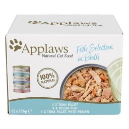 12x156g boîtes Applaws lot mixte au poisson - Pâtée pour chat