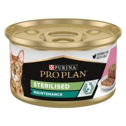 24x85g Sterilised thon, saumon PURINA PRO PLAN pour chat-nourriture humide