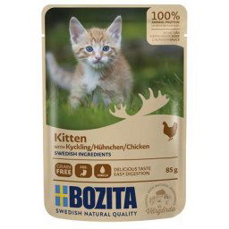 12x85g Bozita Bouchées en sauce Kitten poulet - Pâtée pour chat