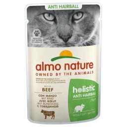 6x70g Anti Hairball bœuf Almo Nature Holistic - Pâtée pour chat