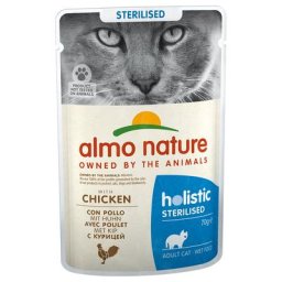 24x70g Sterilised poulet Almo Nature Holistic - Pâtée pour chat