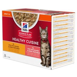 Hill's Science Plan Adult Healthy Cuisine poulet, saumon pour chat - 48 x 80 g