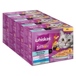 48x85g Multipack Whiskas Tasty Mix Poisson du jour en sauce - Pâtée pour chat