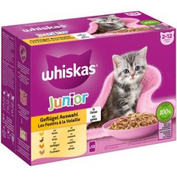 12x85g Whiskas Junior Sélection de volaille en gelée - Pâtée pour chat