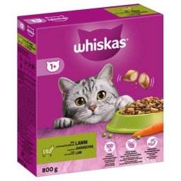 800g Whiskas 1 +, agneau - Croquettes pour chat