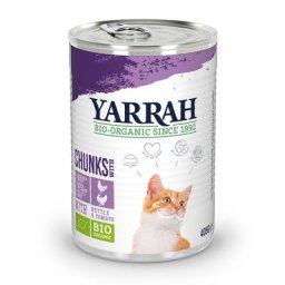 12x405g Chunks : poulet bio, dinde bio, orties bio, tomates bio en sauce (405 g) Bio Yarrah nourriture humide pour chat : 25 % de remise !