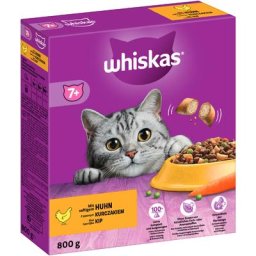 800g Whiskas 7+ Senior poulet - Croquettes pour chat